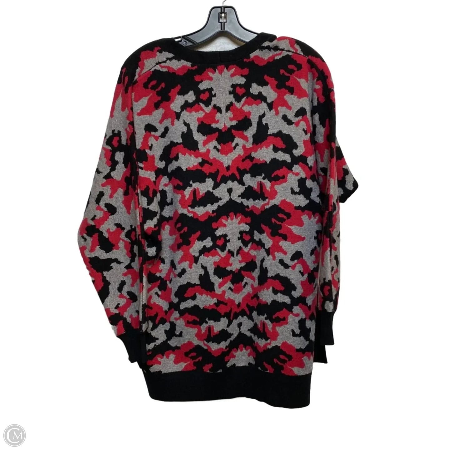 Sweater Cardigan By Philosophy In Black & Red, Size: S
