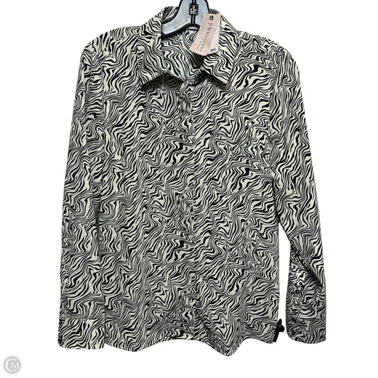 Top Long Sleeve By Philosophy In Black & Cream, Size: S