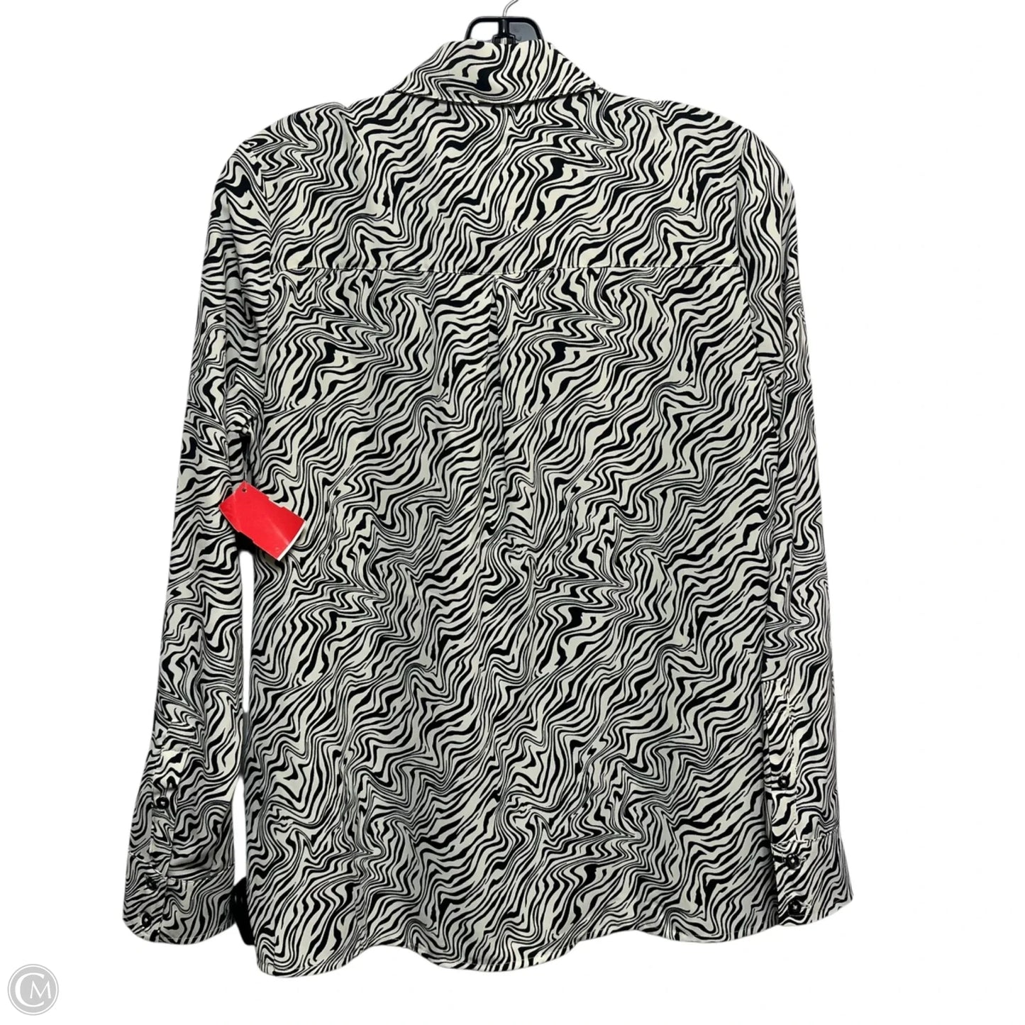 Top Long Sleeve By Philosophy In Black & Cream, Size: S