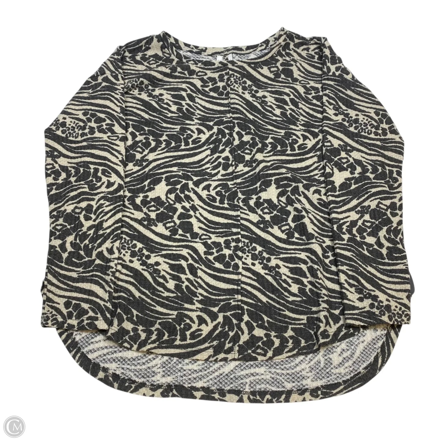 Top Long Sleeve By New Directions In Cream & Grey, Size: Xl