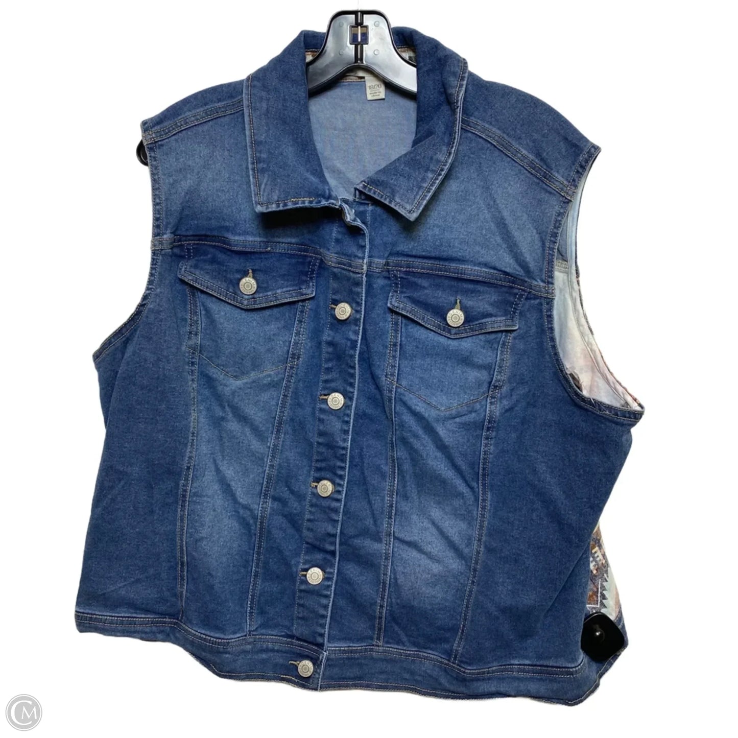 Vest Other By Cato In Blue Denim, Size: 1x
