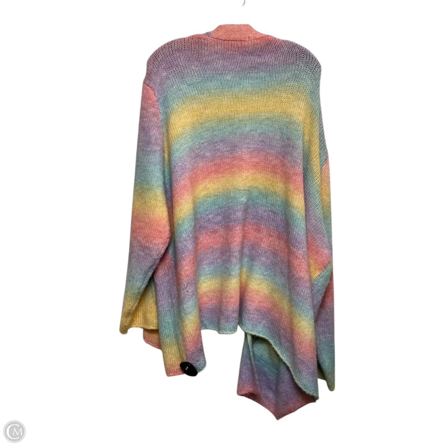 Sweater Cardigan By Cato In Rainbow Print, Size: 4x