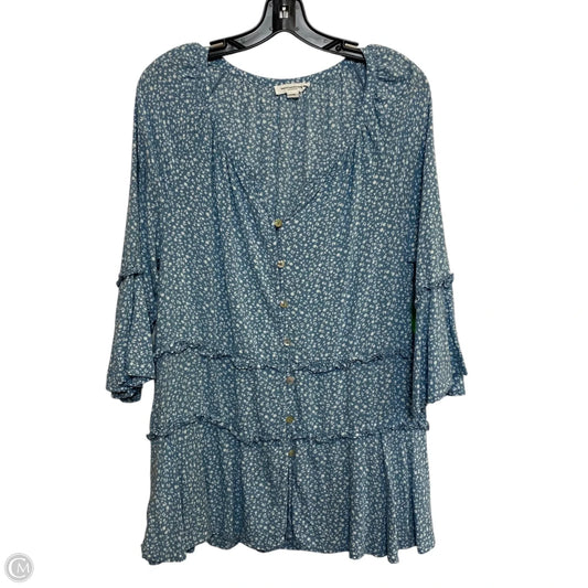 Top 3/4 Sleeve By Beachlunchlounge In Blue & White, Size: M