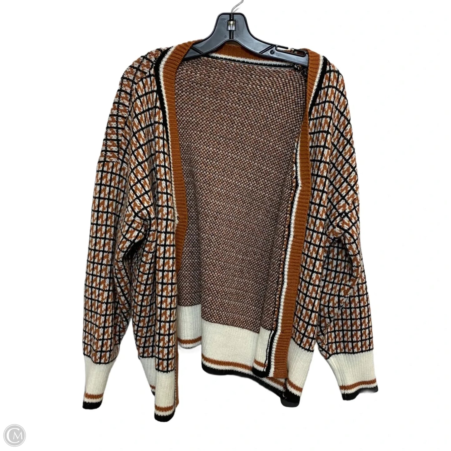 Sweater Cardigan By Shein In Black & Brown, Size: 1x
