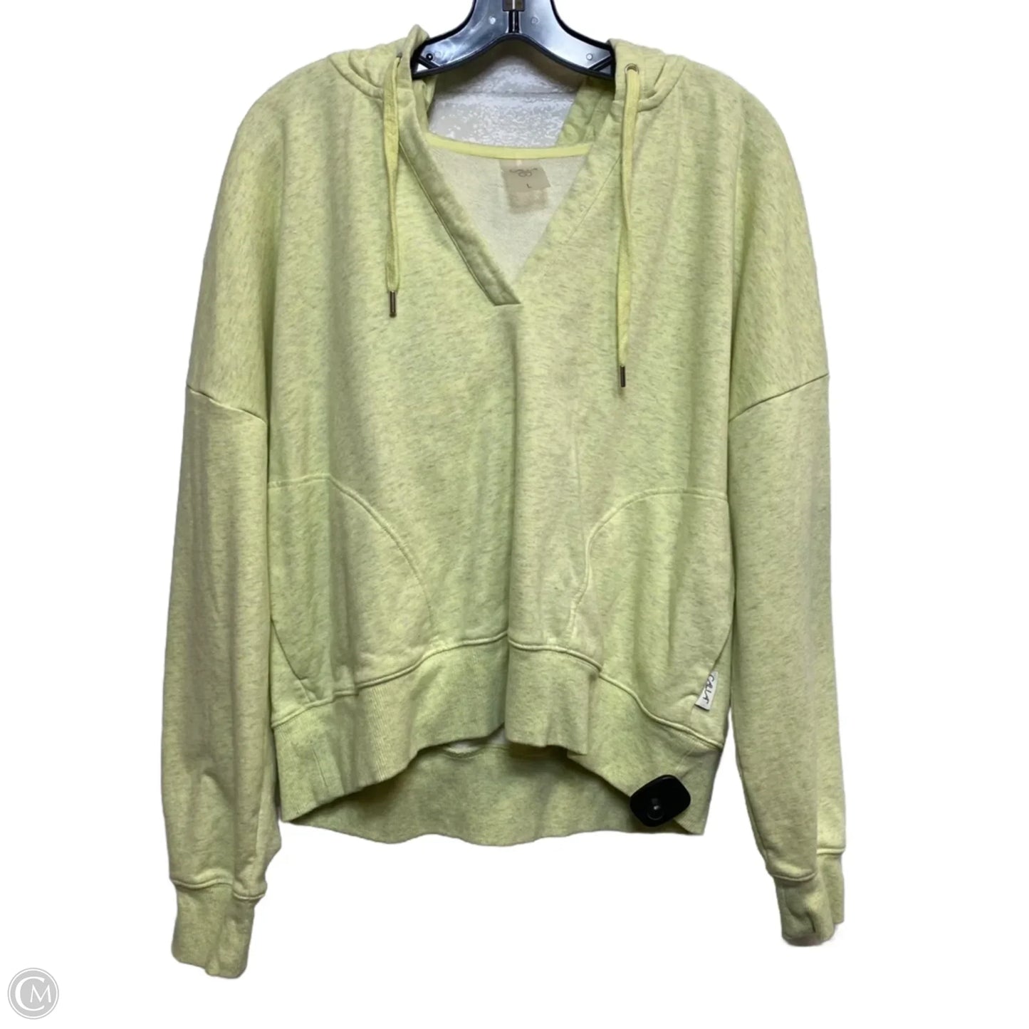 Athletic Sweatshirt Hoodie By Calia In Yellow, Size: L