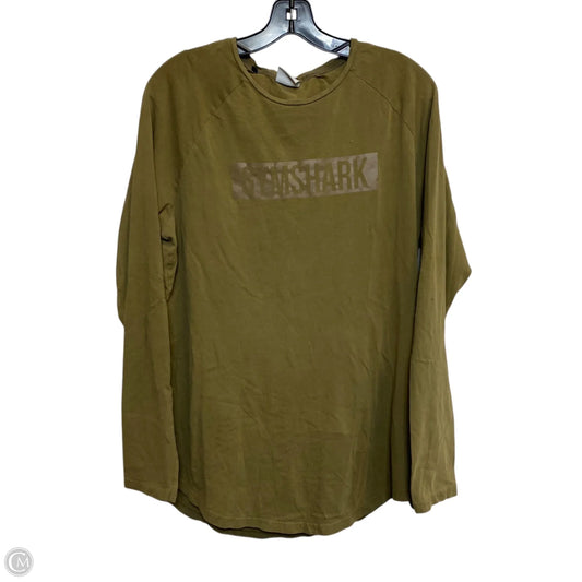 Athletic Top Long Sleeve Crewneck By Gym Shark In Green, Size: L