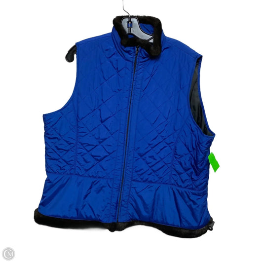 Vest Puffer & Quilted By Liz Claiborne In Blue, Size: 1x