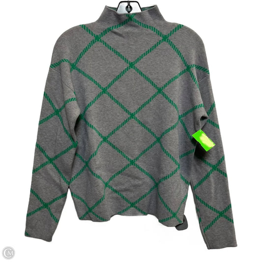 Sweater By Tahari In Green & Grey, Size: M