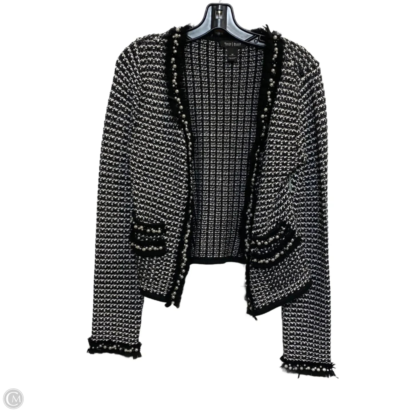 Sweater Cardigan By White House Black Market In Black & White, Size: M