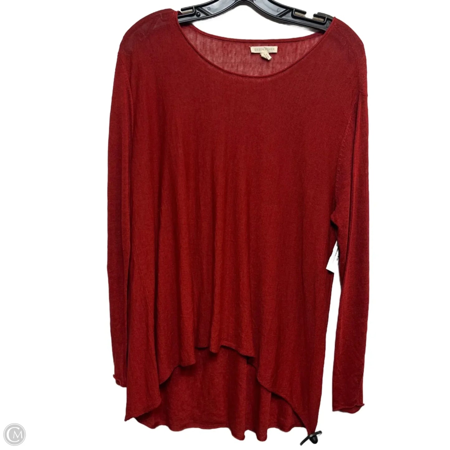 Top Long Sleeve By Eileen Fisher In Red, Size: M