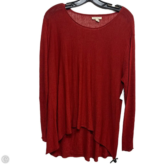 Top Long Sleeve By Eileen Fisher In Red, Size: M