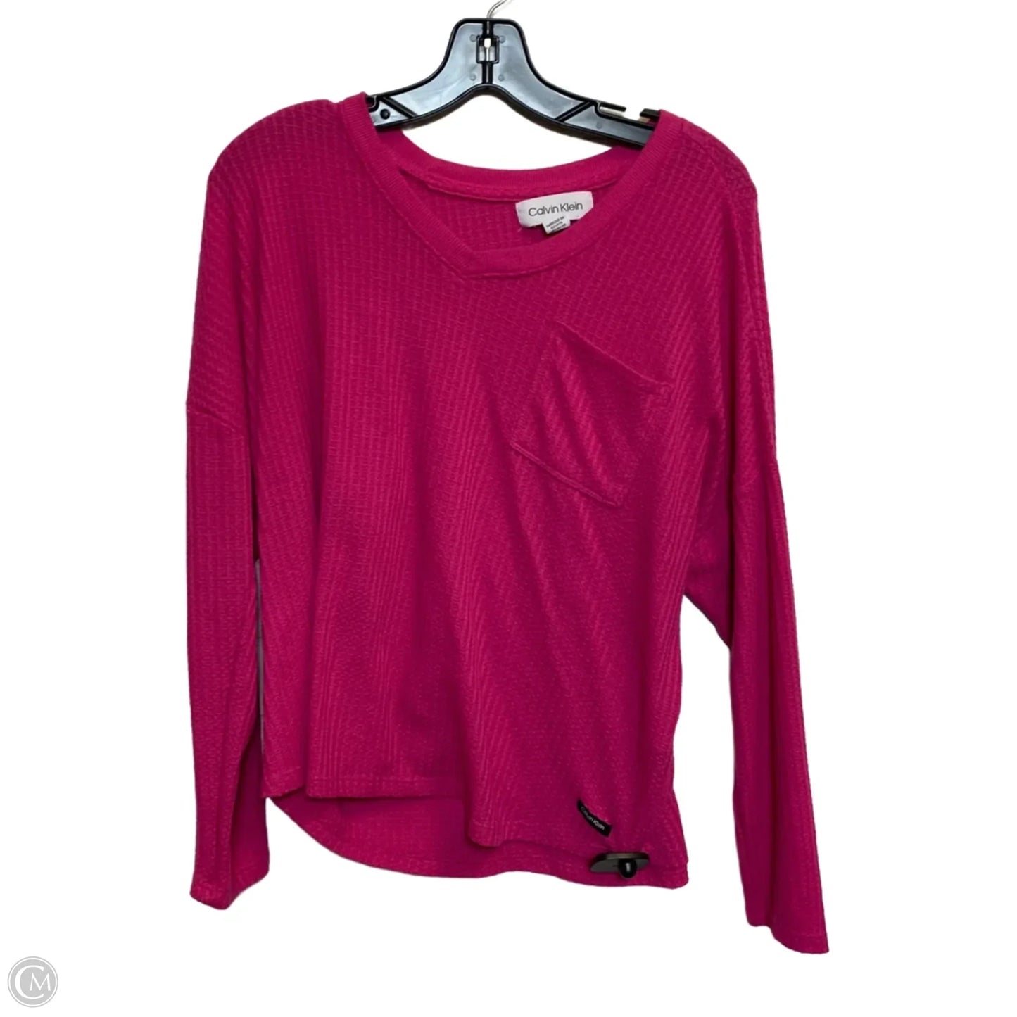 Top Long Sleeve By Calvin Klein In Pink, Size: L
