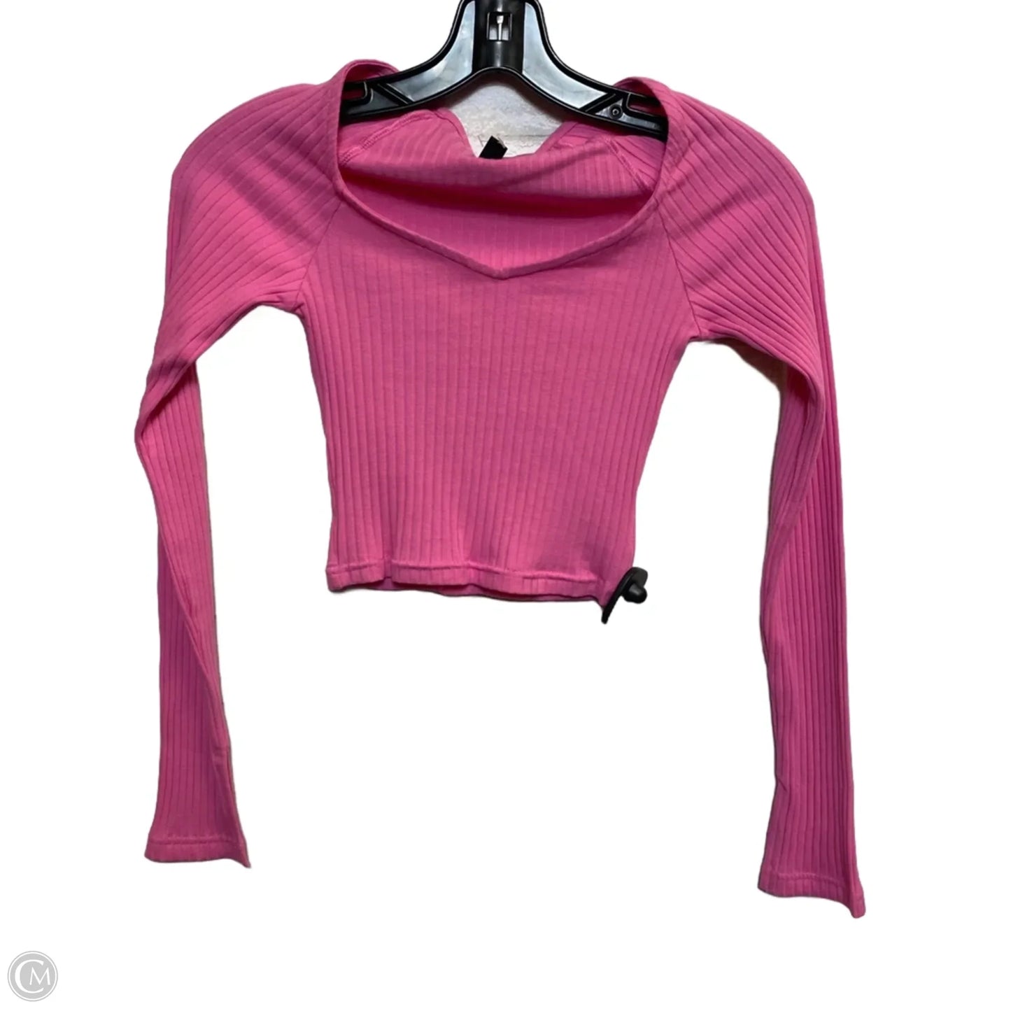 Top Long Sleeve Basic By Divided In Pink, Size: Xxs