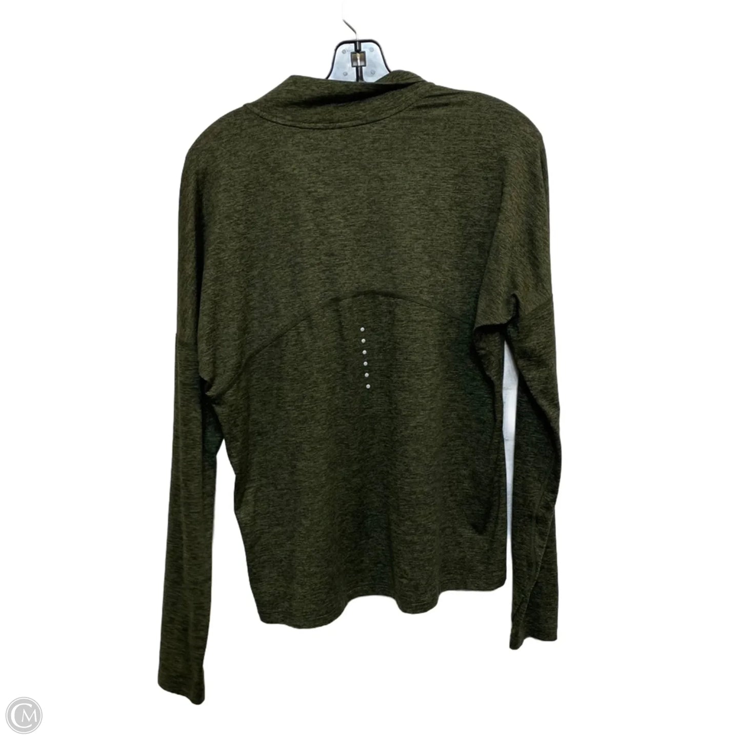 Athletic Top Long Sleeve Collar By Nike In Green, Size: M