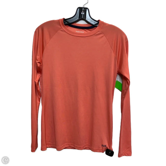 Athletic Top Long Sleeve Crewneck By Field & Stream In Orange, Size: S