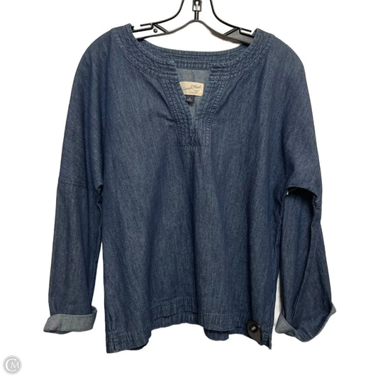 Top Long Sleeve By Universal Thread In Blue Denim, Size: M