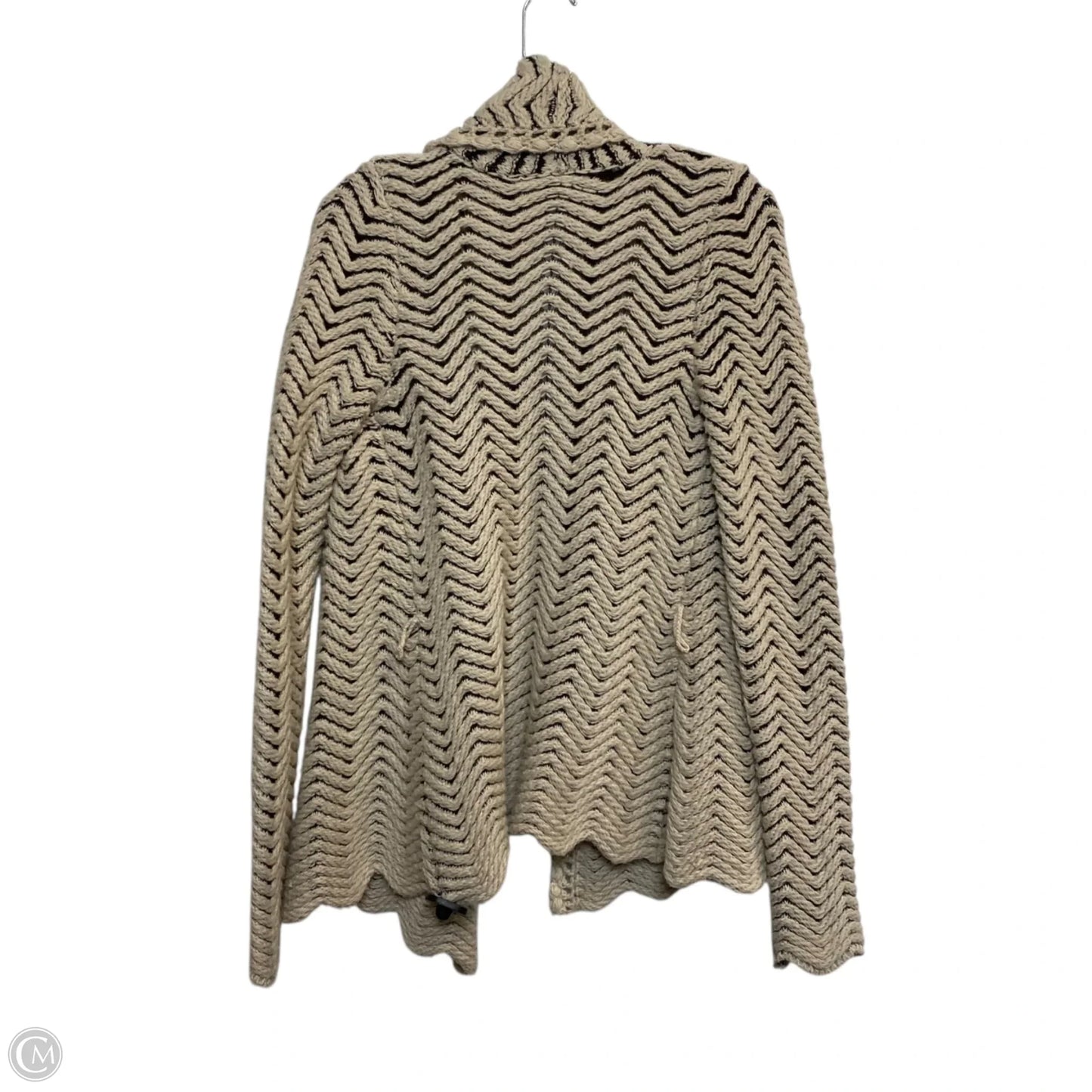 Sweater Cardigan By Moth In Black & Tan, Size: M