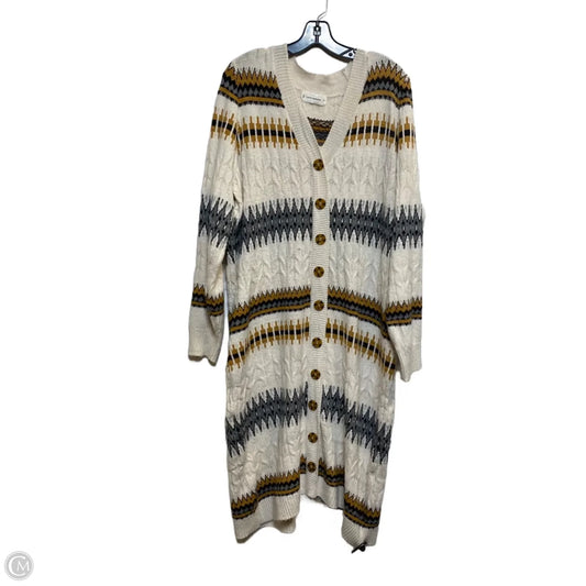 Dress Sweater By Lucky Brand In Cream & Grey, Size: 2x