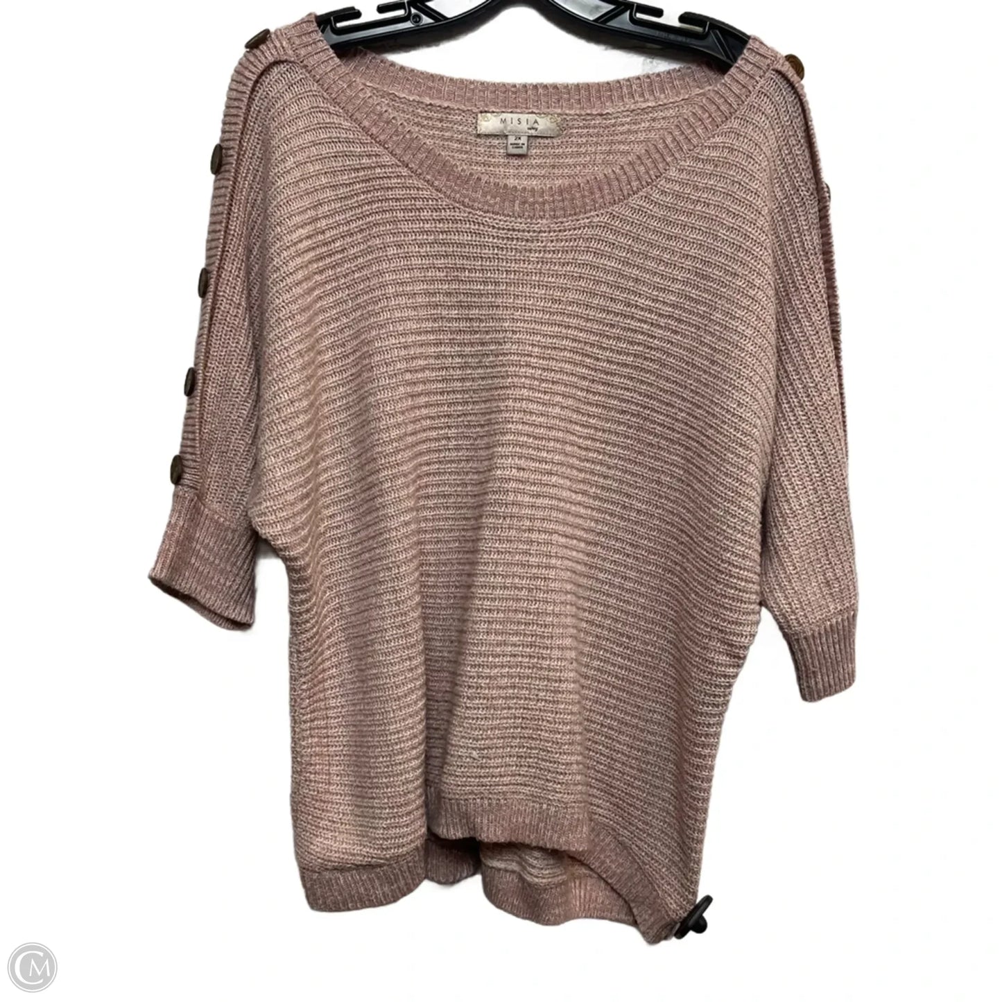 Sweater Short Sleeve By Misia In Pink, Size: 2x