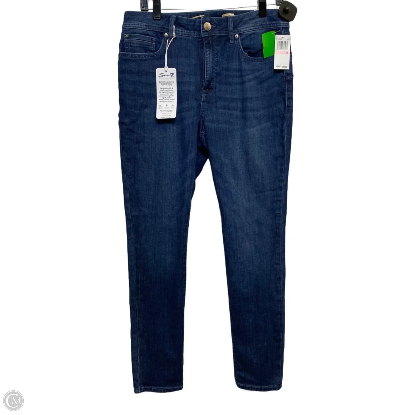 Jeans Skinny By Seven 7 In Blue Denim, Size: 10