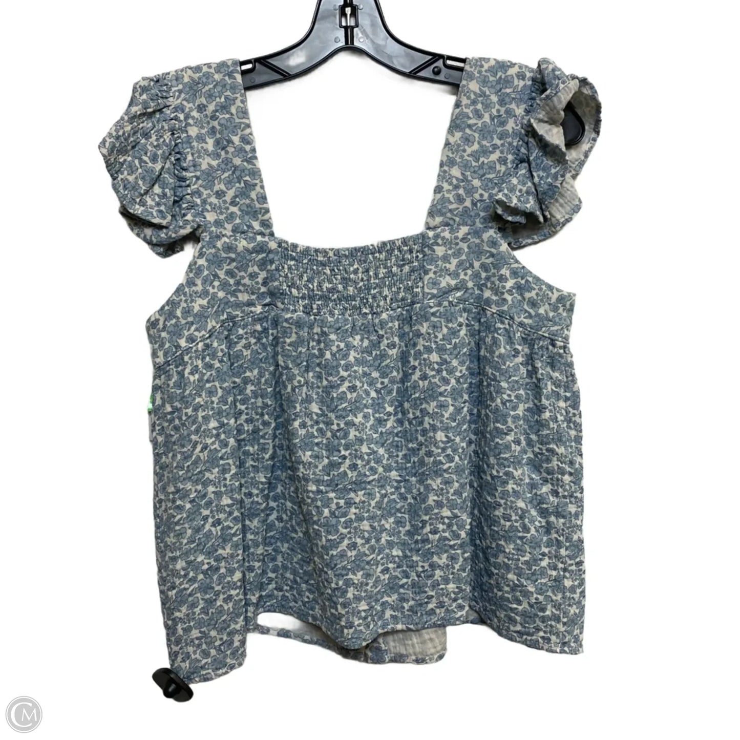 Top Sleeveless By Entro In Blue & Cream, Size: S