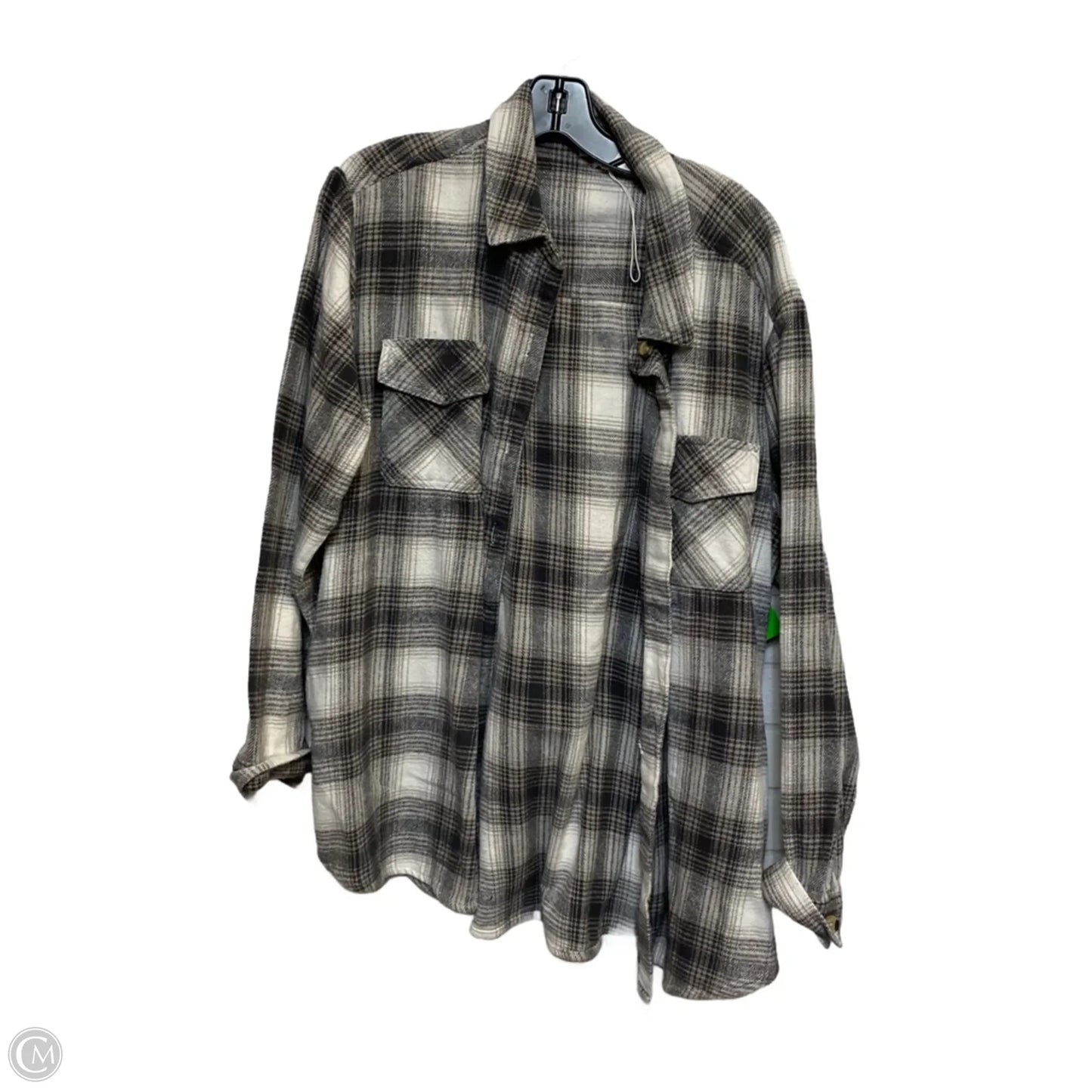 Top Long Sleeve By Beachlunchlounge In Cream & Grey, Size: L