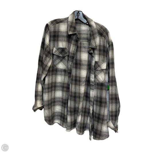 Top Long Sleeve By Beachlunchlounge In Cream & Grey, Size: L