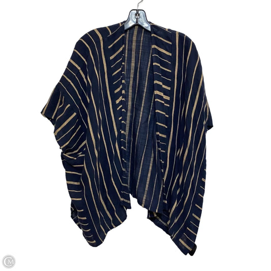 Kimono By Lucky Brand In Blue & Tan, Size: Osfm