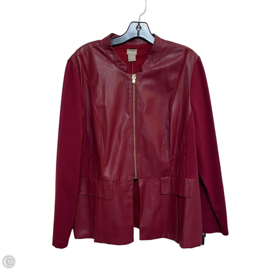 Jacket Other By Chicos In Red, Size: Xl