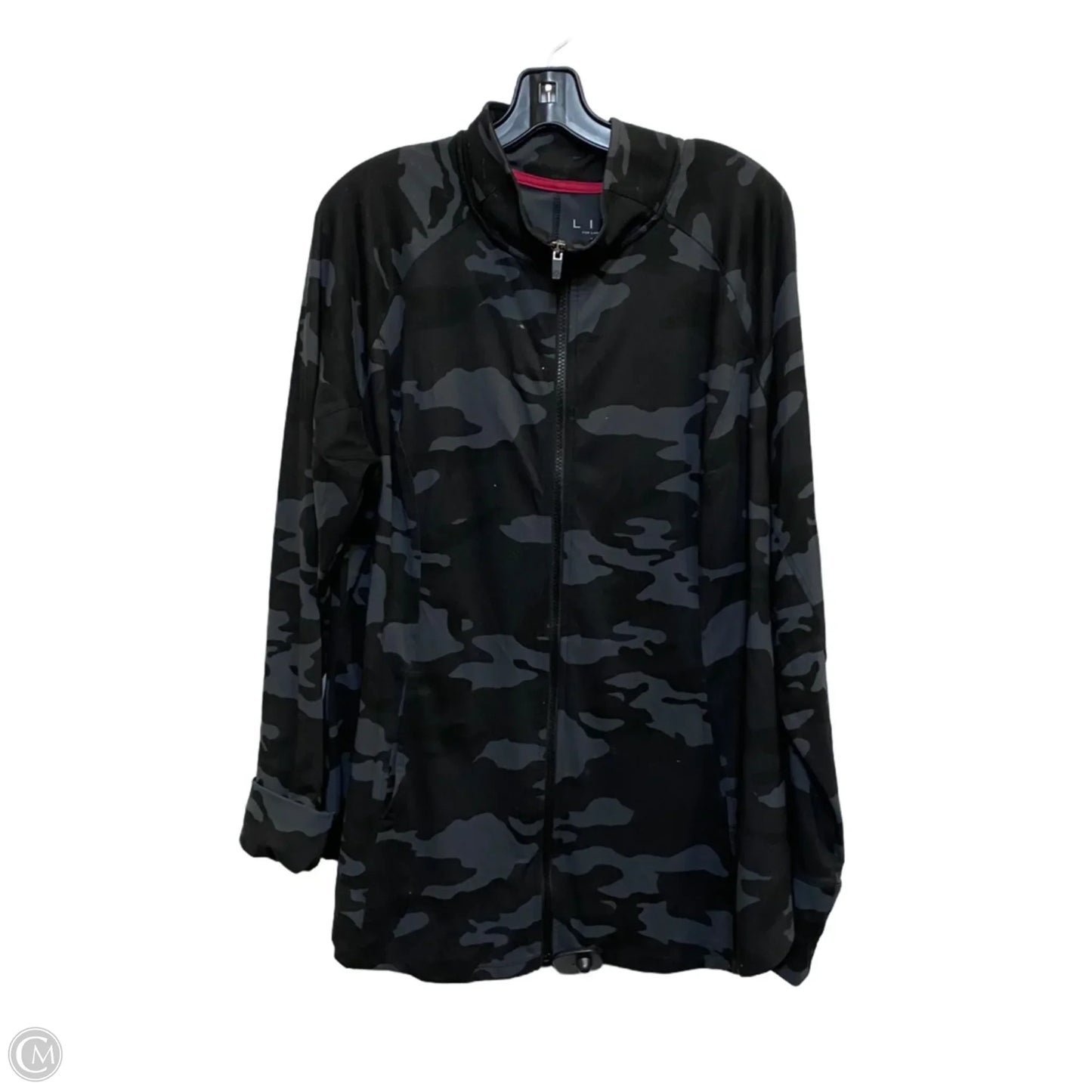 Athletic Jacket By Livi Active In Black & Grey, Size: 3x