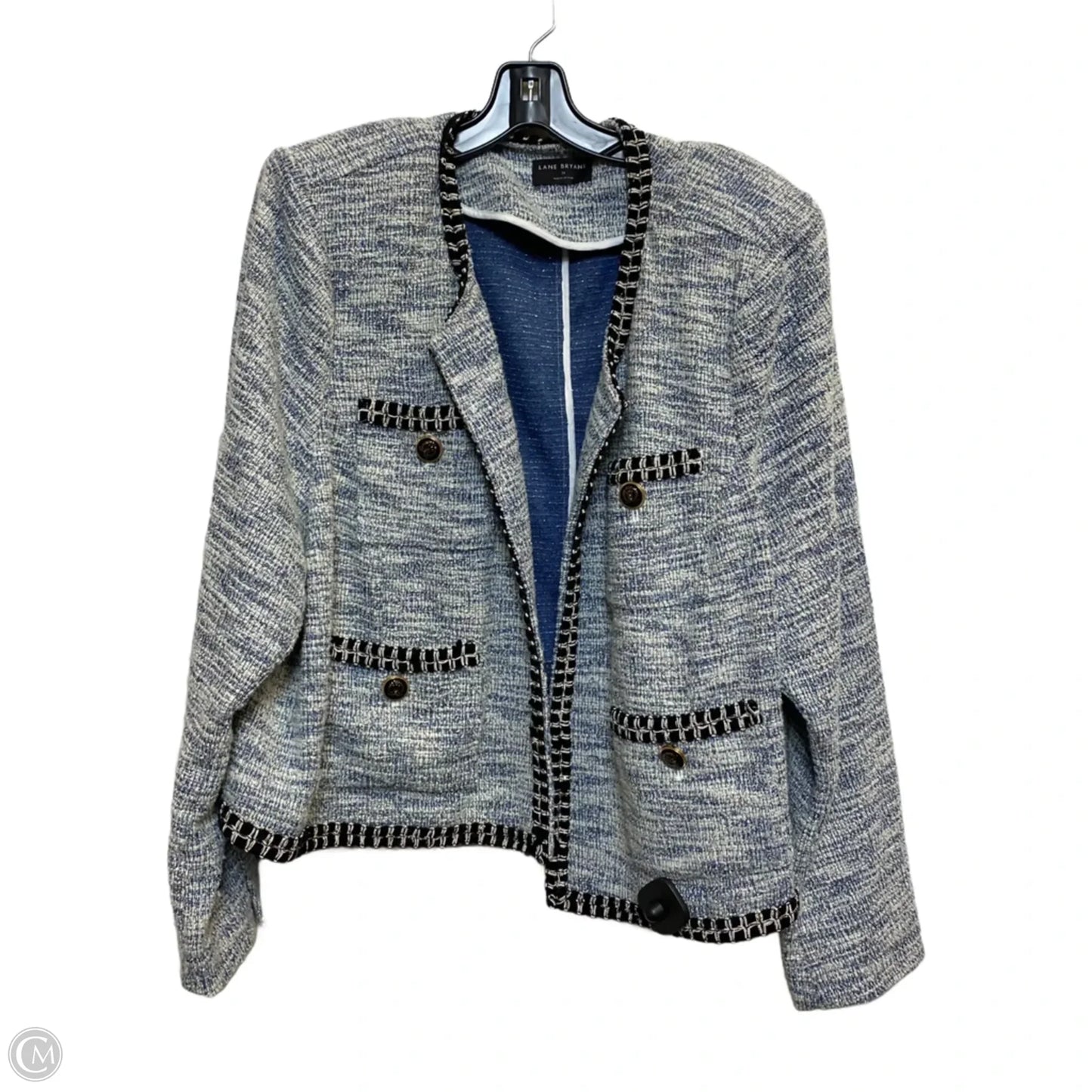 Blazer By Lane Bryant In Blue & Cream, Size: 3x