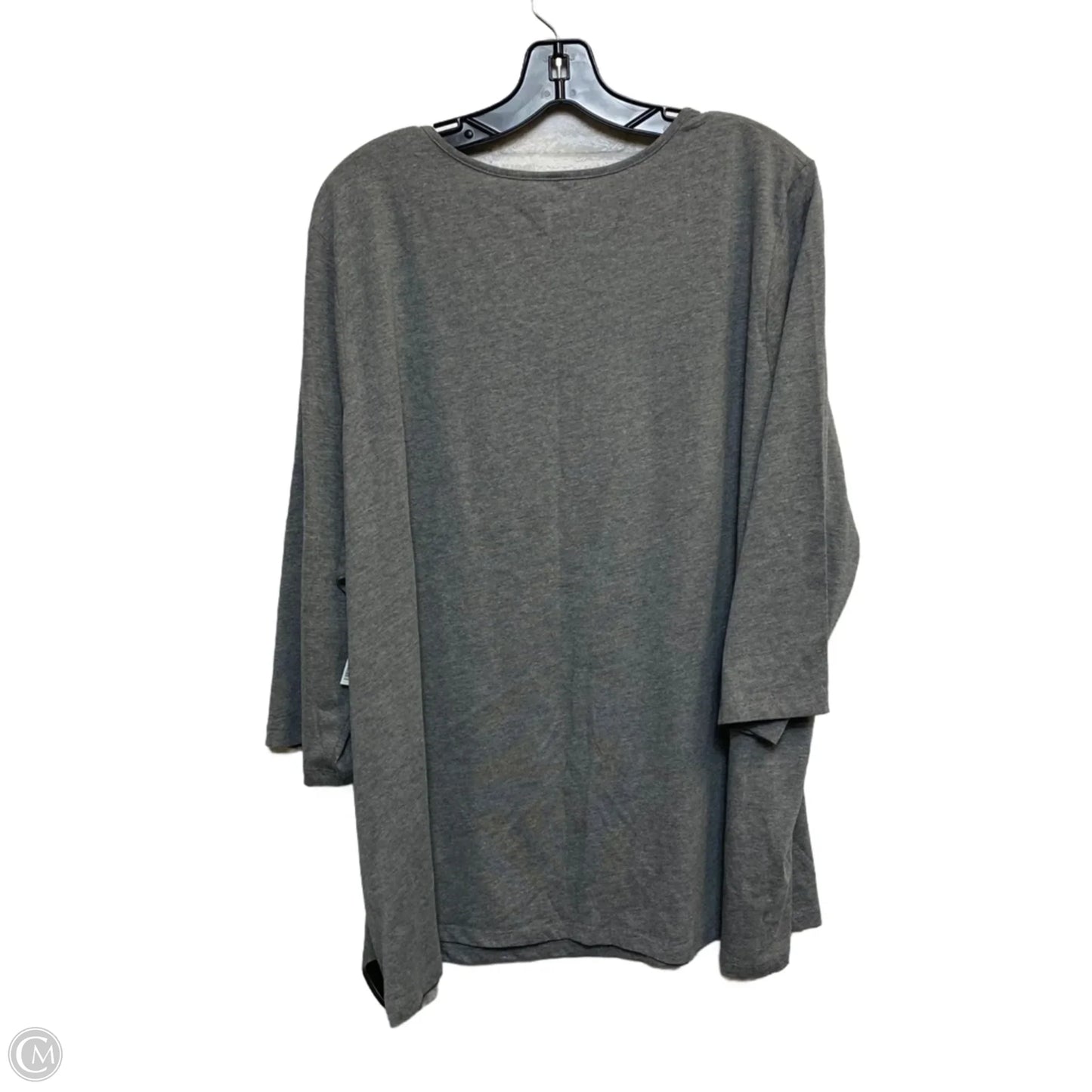 Top 3/4 Sleeve By Catherines In Grey, Size: 3x