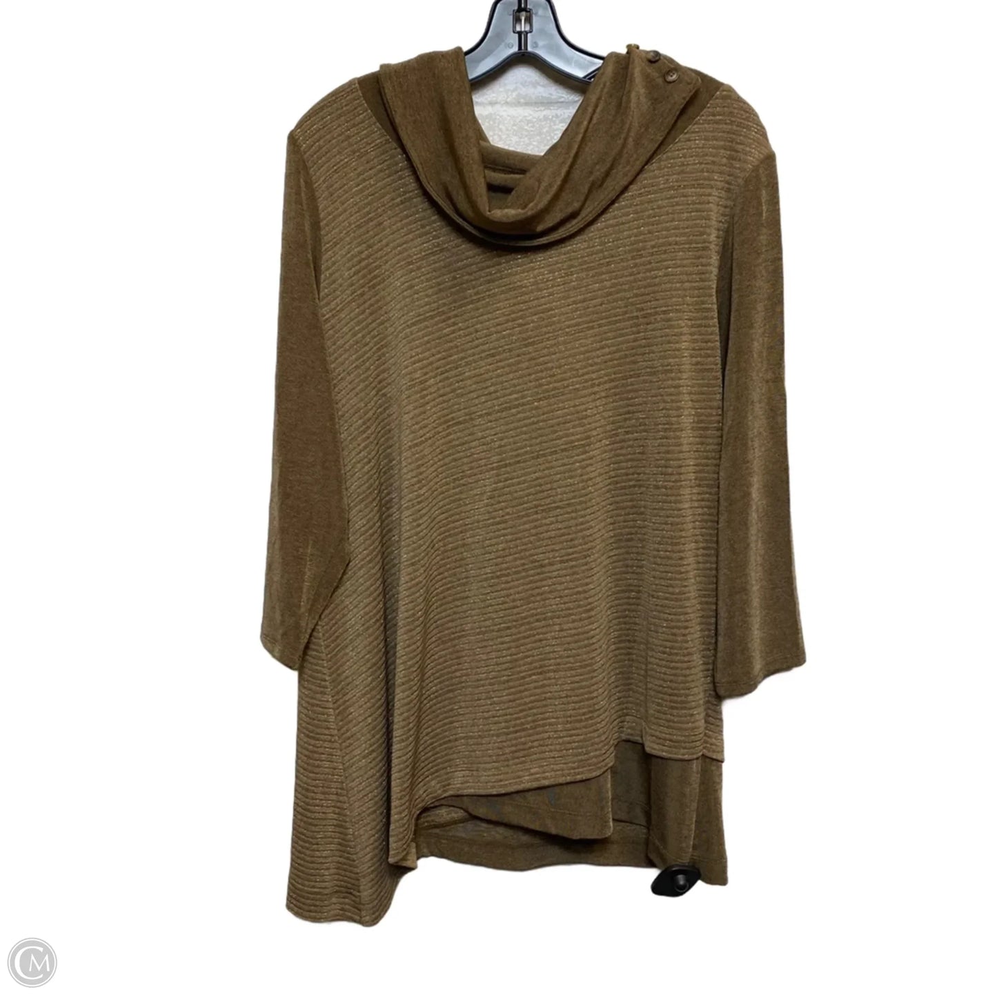 Top 3/4 Sleeve By Clothes Mentor In Brown, Size: L