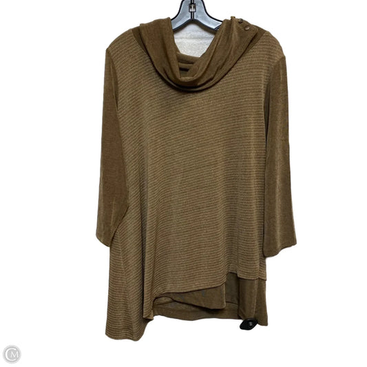 Top 3/4 Sleeve By Clothes Mentor In Brown, Size: L
