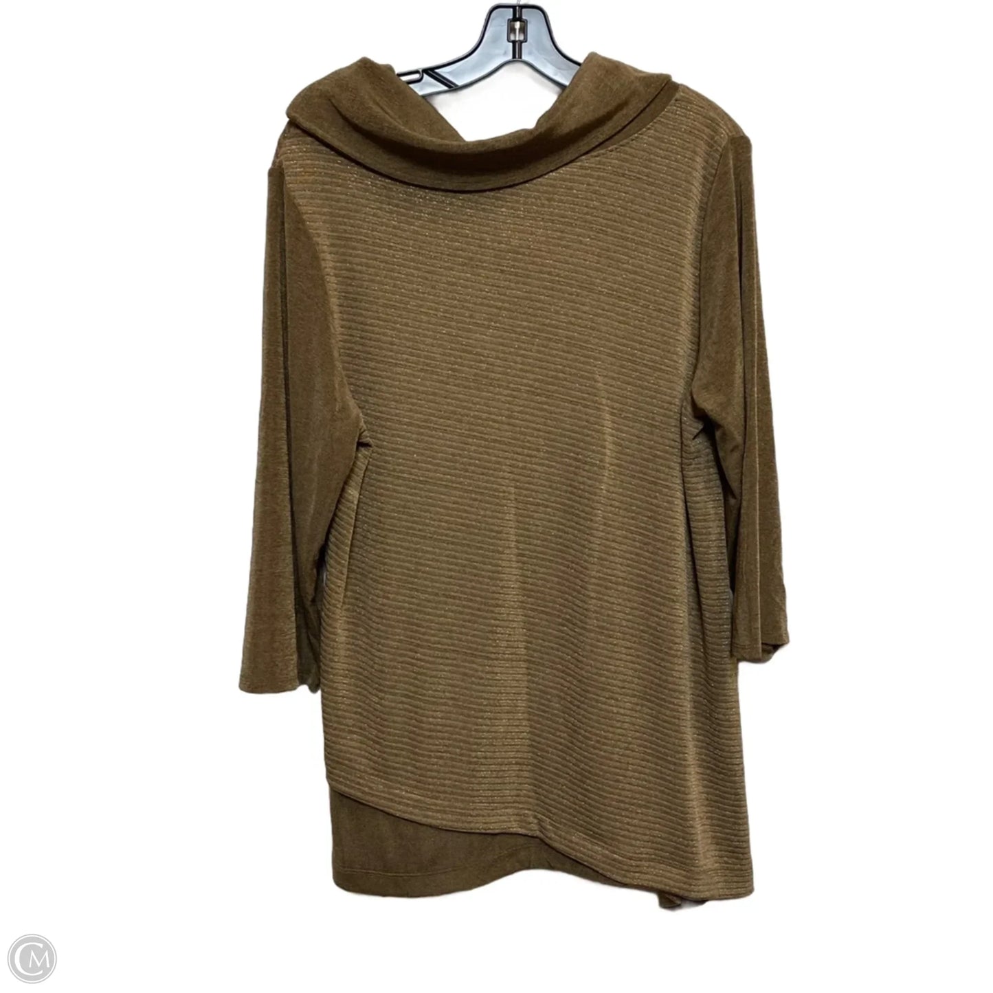 Top 3/4 Sleeve By Clothes Mentor In Brown, Size: L