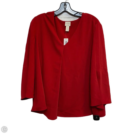 Top 3/4 Sleeve By Chicos In Red, Size: L