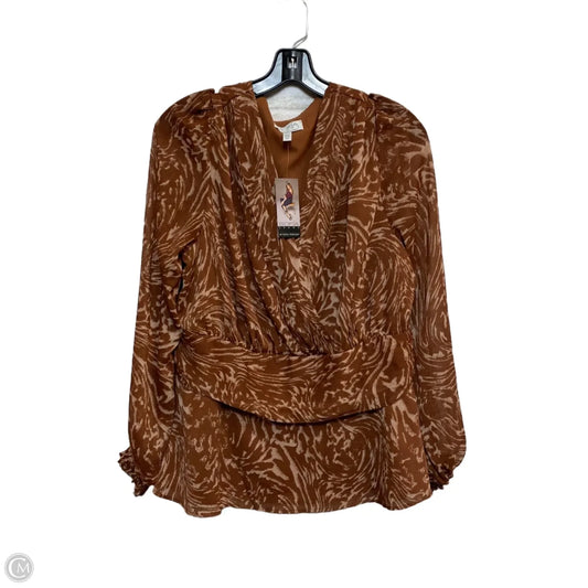 Top Long Sleeve By Sofia By Sofia Vergara In Brown, Size: Xl