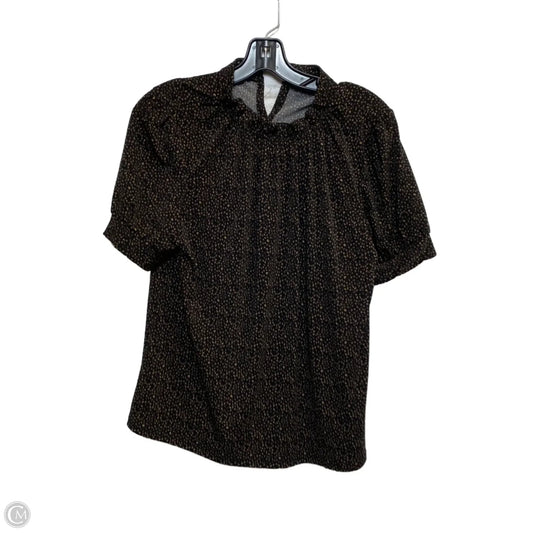 Top Short Sleeve By Adrianna Papell In Black & Brown, Size: S