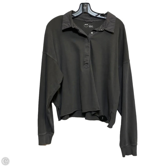 Top Long Sleeve By Aerie In Grey, Size: L