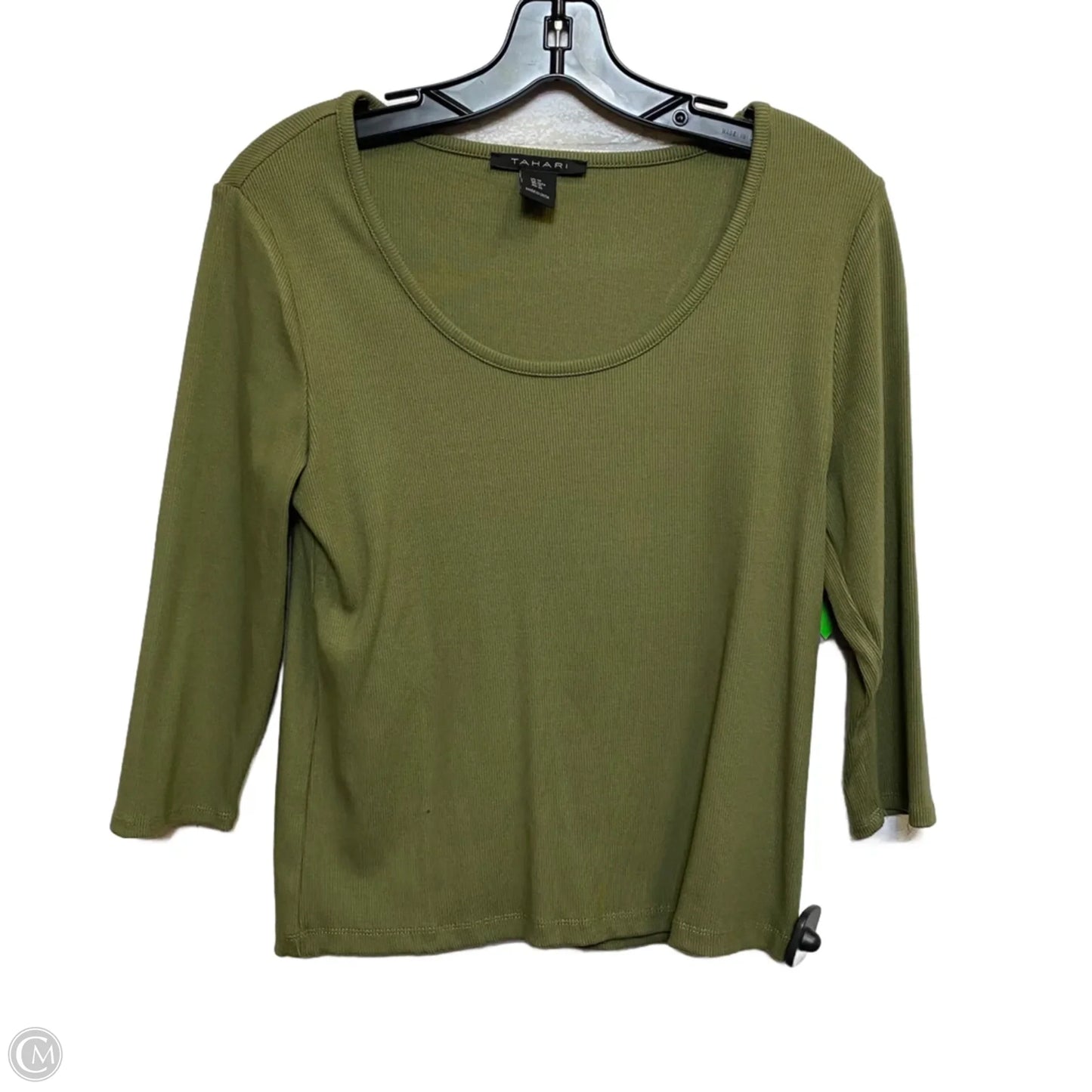 Top 3/4 Sleeve Basic By Tahari In Green, Size: M