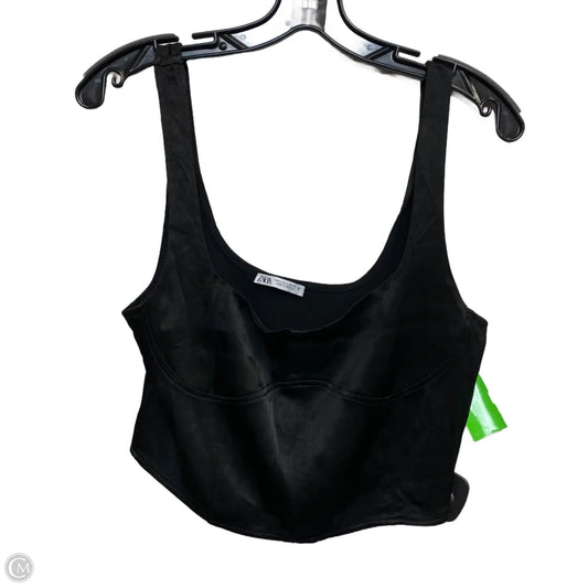 Top Sleeveless By Zara In Black, Size: L