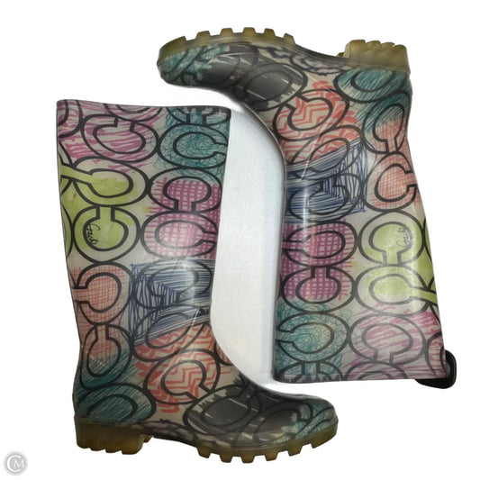 Boots Designer By Coach In Multi-colored, Size: 8