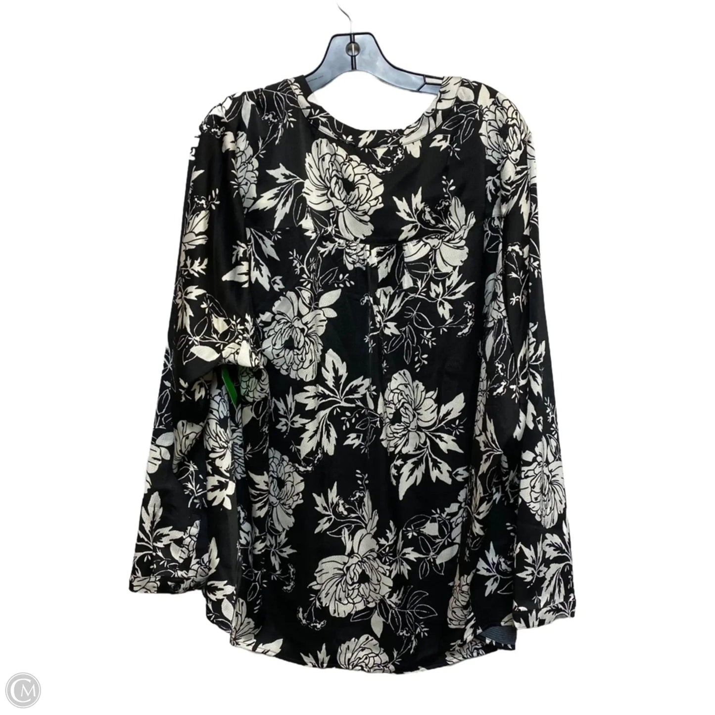 Blouse Long Sleeve By Lane Bryant In Black & Cream, Size: 4x