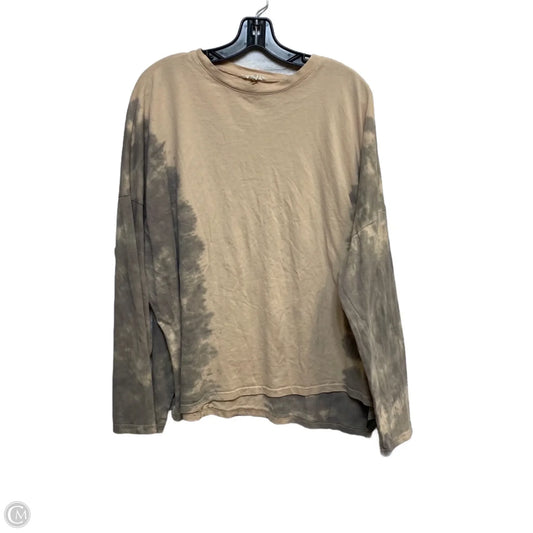 Top Long Sleeve By Easel In Grey & Tan, Size: L