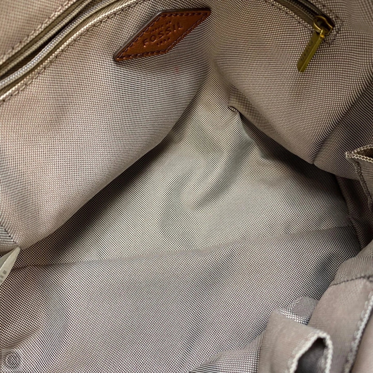 Handbag Leather By Fossil, Size: Small