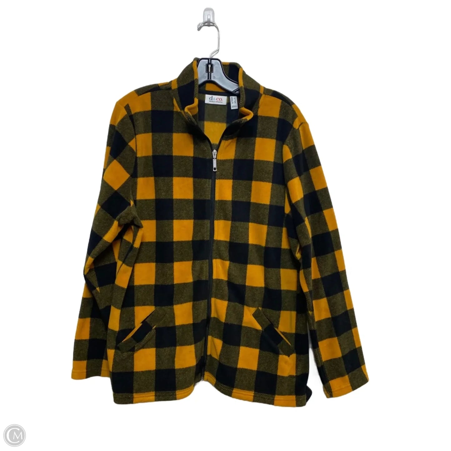 Jacket Fleece By D&co. In Black & Yellow, Size: L