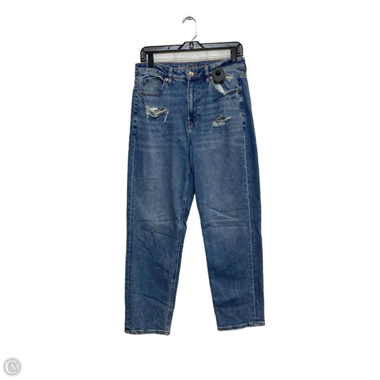 Jeans Straight By American Eagle In Blue Denim, Size: 10