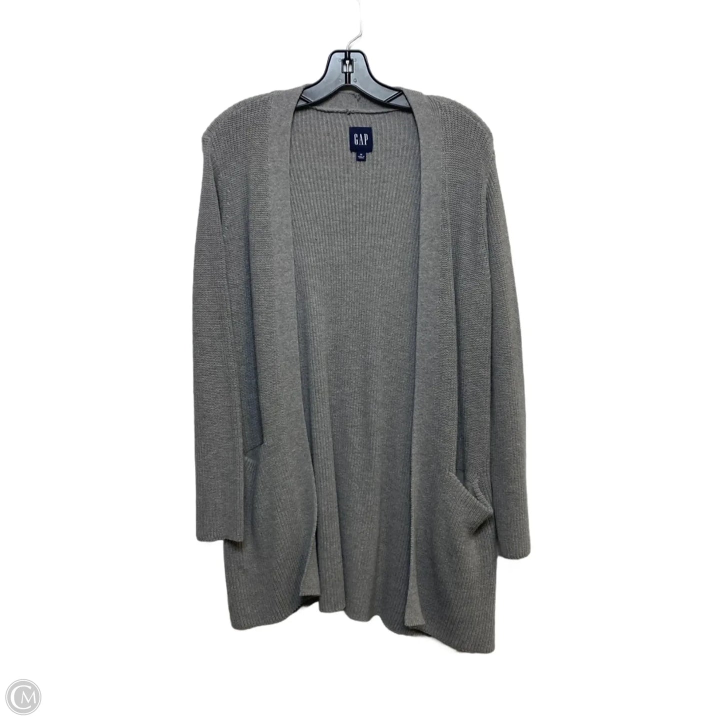 Sweater Cardigan By Gap In Grey, Size: M