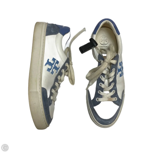 Shoes Designer By Tory Burch In Blue & White, Size: 6.5