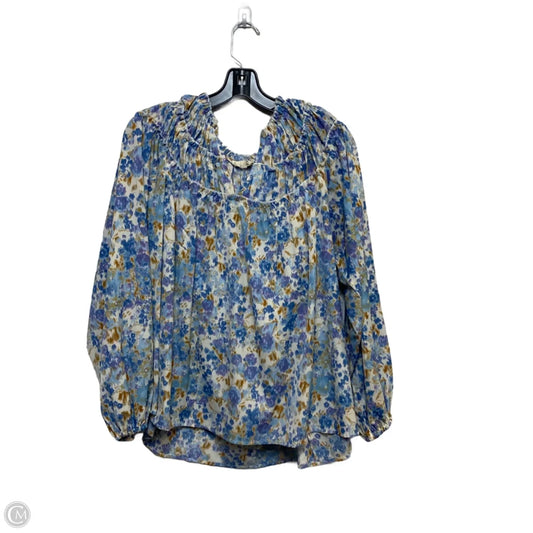 Blouse Long Sleeve By Entro In Blue, Size: S
